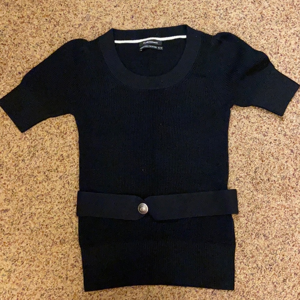 Club Monaco black puff sleeve sweater